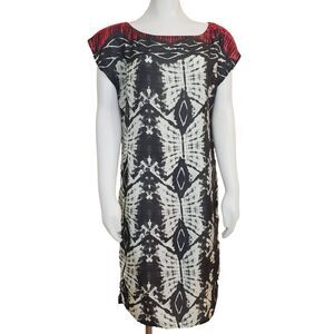 Da-Nang Womens silk Dress size Medium Geometric Southwestern Sheath semi sheer